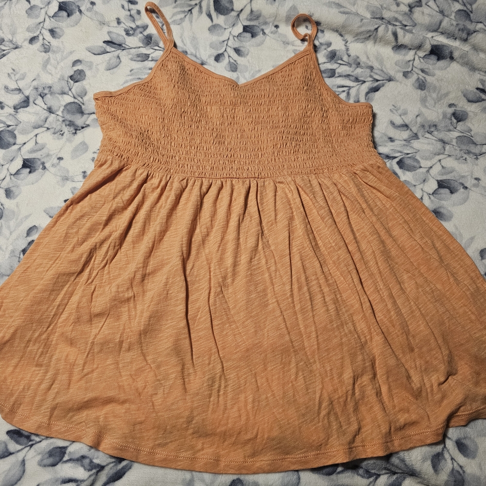 Torrid Apricot Smocked Babydoll Top